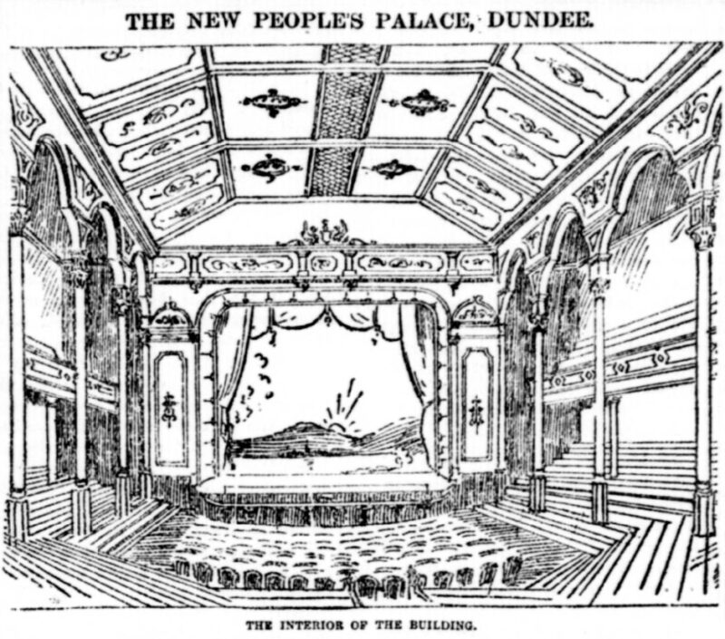Interior sketch of the New People's Palace. 'The New People's Palace, Dundee', The Dundee Advertiser, 24 December 1892, p.6.
