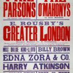 This poster advertises a variety programme at Dundee’s King’s Theatre and Hippodrome beginning 3 March 1913. The headline attraction was The Circus Girl, a popular musical comedy presented by George Edwardes’ London Gaiety company. Supporting acts included singers, comedians, novelty performers, and acrobats, offering audiences the mix of spectacle and entertainment that characterised Edwardian variety theatre.